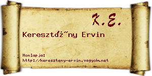 Keresztény Ervin névjegykártya