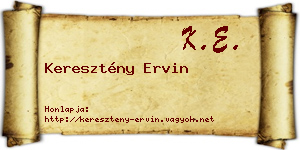 Keresztény Ervin névjegykártya